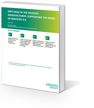 ERP's Role in the Modern Manufacturer: Supporting the needs of Industry 4.0 ERP's Role in the Modern Manufacturer: Supporting the needs of Industry 4.0