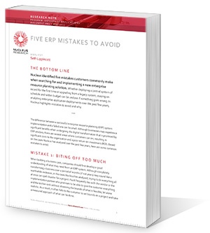 Five ERP Mistakes to Avoid Five ERP Mistakes to Avoid